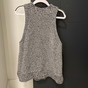 Madewell black and white knit high neck tank top size S